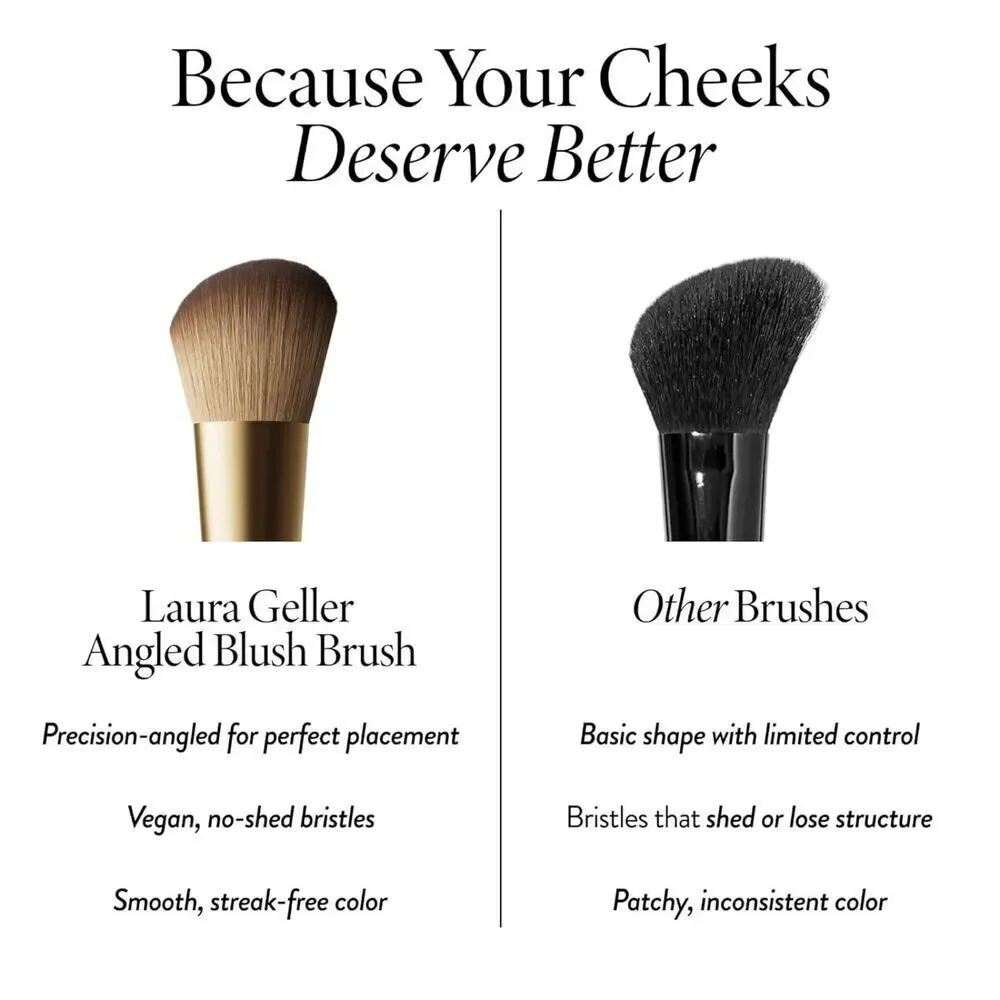 Laura geller Angled Blush Brush with Black Wooden Handle & Dense Bristles